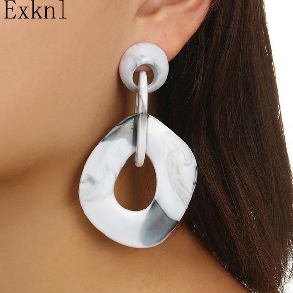 

exknl punk style acrylic earrings for women bohemia boho drop earrings big statement hanging dangle accessories jewelry, Silver