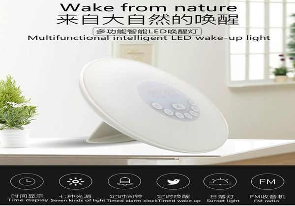 

популярные nordic style multi function sake up light с радиолейной будильником светодиодный дисплей sake up clock digita cute alarm jllzmo