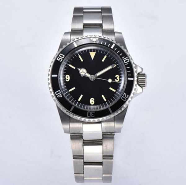 

40mm automatic mechanical sterile men's stainless steel case dial black aluminum bezel fashion style luminous watch, Slivery;brown