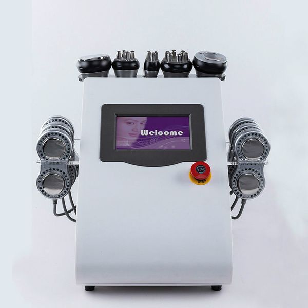 

super 6 in 1 cavitation rf factory supply equipmenst tripolar radio frequency 650nm 5mw laser body shape slimming machine