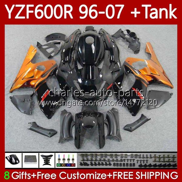 Fairings + Tanque para Yamaha YZF600R Thundercat YZF 600R 600 R 96 97 98 99 00 01 02 07 Corpo 86NO.97 YZF-600R 1996 2003 2004 2005 2006 2007 YZF600-R 96-07 Flames de Orange