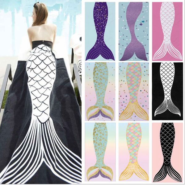 

mermaid tail bath beach blanket coat the parce fashion style rectangle blankets for shower towel wraps fro women 150*75cm dhe911