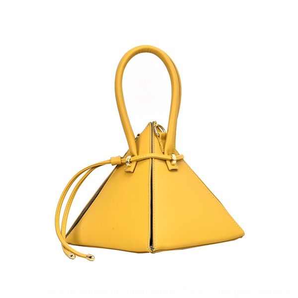 

small girl small triangle 2020 new korean style personalized girl portable triangle bag foreign fashion cross arm single shoulder lantern ba