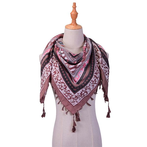 

2020 brand spring scarves for women shawls and wraps cotton pashmina print tassels scarf 110110cm wmtqgr bdesybag, Blue;gray