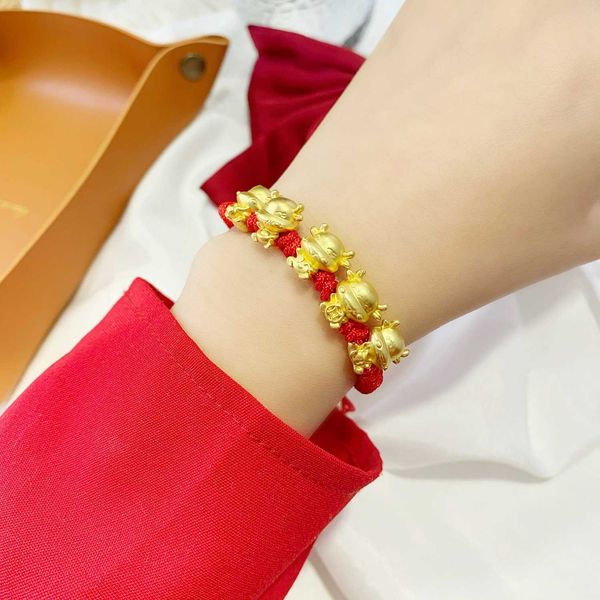 

2021 new year's wufu taurus red rope bracelet, Silver