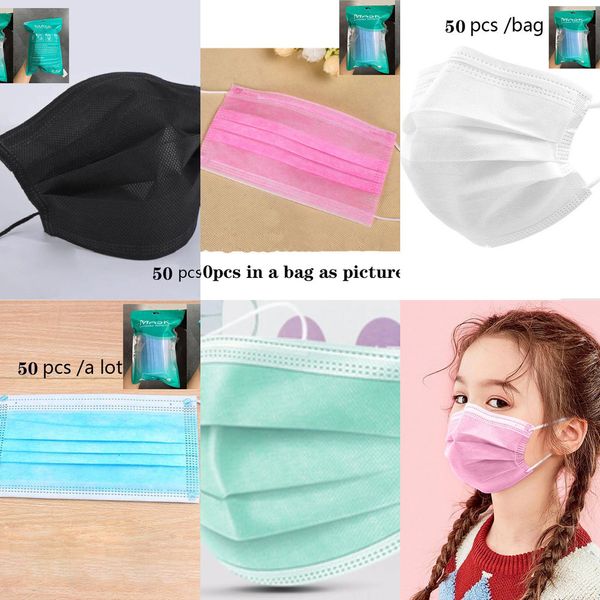 

kids face colorful masks masks disposable mask 3 layer balck dust mouth masks cover fpnw