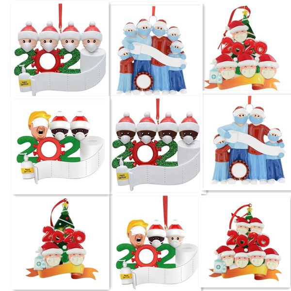 

christmas ornament diy greetings 2020 quarantine christmas festival party pandemic social distancing pvc christmas tree pendant toys e101201