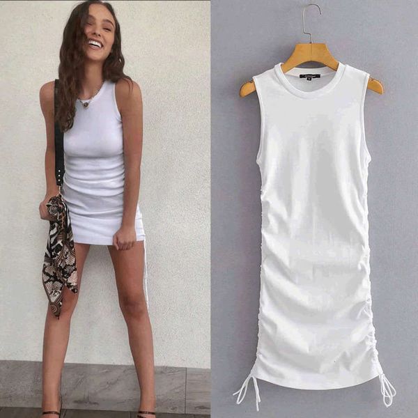 

thin neck wind round high show short sleeve dress women's summer two side bandage waist closing tight hip skirt, Black;gray