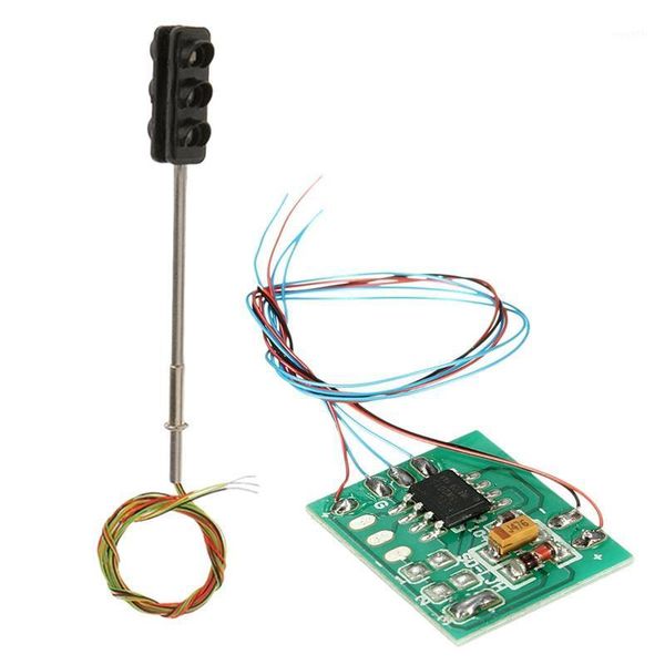 

3 color traffic light signals ho oo scale model 6led for diy sand table crossing street construction railway two side1