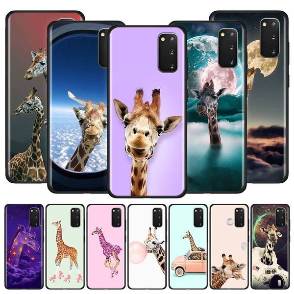 

silicone soft case for samsung galaxy s20 ultra s10e s10 s9 s8 plus s7 edge phone cover giraffes