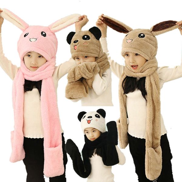 

three children's lovely hat scarf glove piece suit for boys and girls, Red;brown