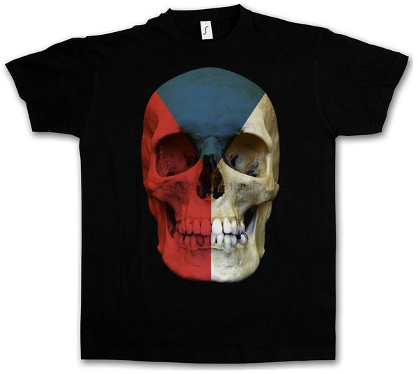 

classic czechia skull flag t-shirt - biker mc banner shirt sizes s - 5xl sport hooded sweatshirt hoodie