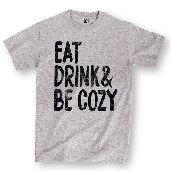 

new men's casual letter printed quality eat drink and be cozy short sleeve teeprint your own hooded sweatshirt hoodie men t shirt