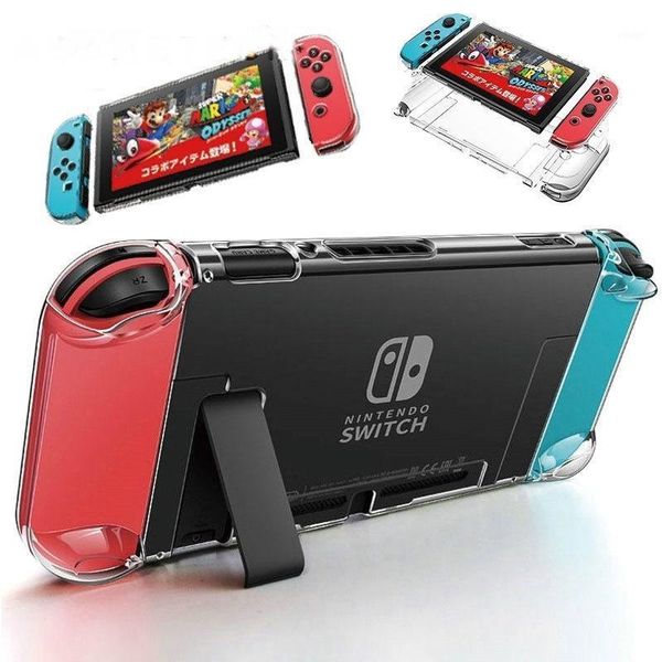 

portable game players detachable crystal pc transparent case for switch ns nx cases hard clear back cover shell coque ultra thin bag1
