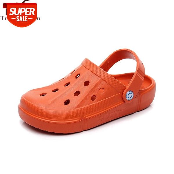 

new men's summer sandals beach sports 2020 women's slip-on slippers female male solid color garden slipper #kk2j