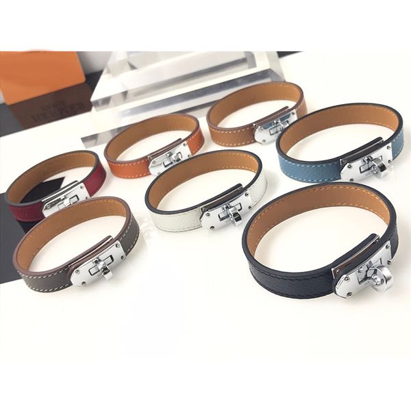 

мода действительно кожа h письмо браслет для женщины люди punk rock golden brand дизайнера серебряных ювелирных изделий для мужчин подарочно, Black