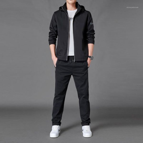 

men's tracksuits 2021 spring and autumn korean style work jacket men's suit1, Gray