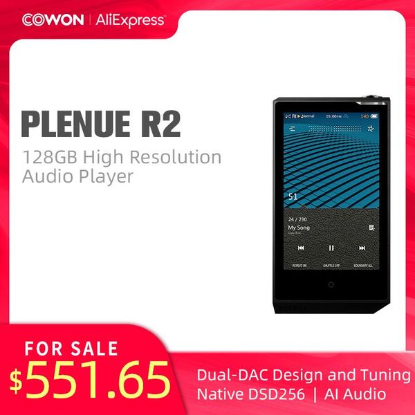 

& mp4 players cowon pleneul r2 128gb high resolution audio player aptx jeteffect bluetooth dual dac dsd256 snr 136db ai pr2