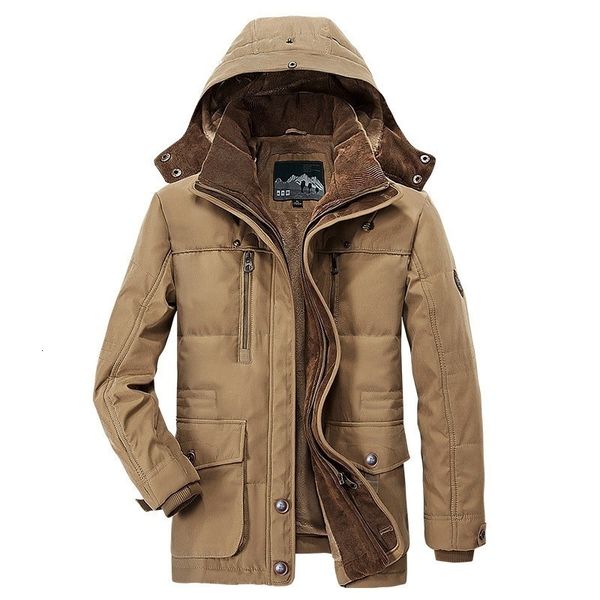 

2021 new warm winter jacket men fleece hooded coat thicken parkas men's jackets outwear hat detachable coats man jaqueta masculina s-5x, Black