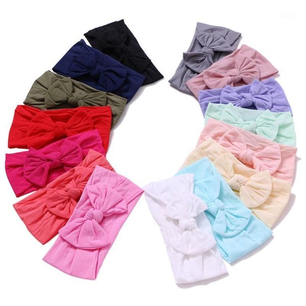 

hair accessories 15pcs/lot soft not bows baby headband nylon girl bands  fits all infant 15 colors jfny0881, Slivery;white