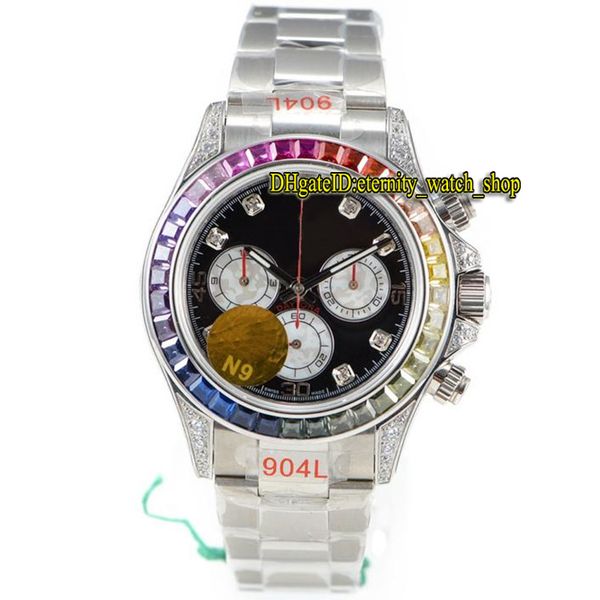 

n9 strongest version 116599 116598 black dial 7750 automatic 116595 mens watches rainbow diamond bezel sapphire 904l steel band watches, Slivery;brown