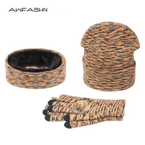 

hats, scarves & gloves sets beanies ring scarf three-piece suit winter knitted hats for men thick warm skullies cap soft touch screen, Blue;gray