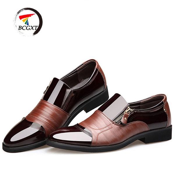 

2021 spring and autumn fashion oxford business men's leather shoes soft casual breathable men's flat zipper lace-up shoes, Black