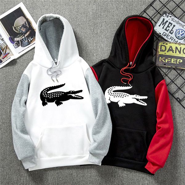 

fashion women's men's cardigan hoodies long sleeve for autumn winter cotton blend casual contrast color clothing with letter patte, White;black