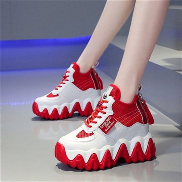 

2021 new red black summer hidden casual shoes female nine inches high fashion heels breathable chunky sneakers outdoors 5g3q, Black;white
