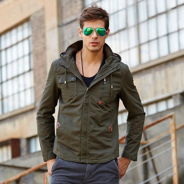 

men's jackets 2021 men pilot autumn brand hooded casual slim fit army cargo windbreaker coats plus size 4xl1, Black;brown