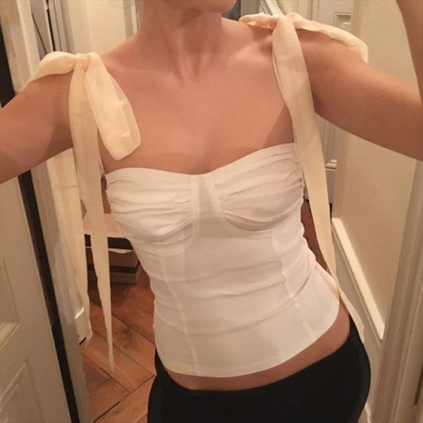 

nibber autumn ladies camisole crop bow charming women wild turtleneck elastic slim soft trend womens, White