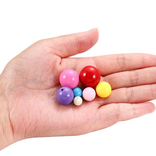 

200pcs 6-20mm mixed plastic acrylic beads colorful round loose spacer beads for diy jewelry making findings accessories sqcktv