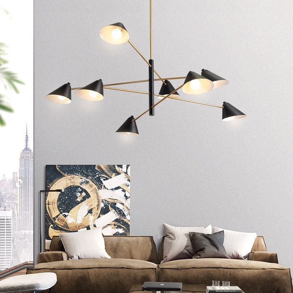 

postmodern chandelier living room black and gold lustre bedroom e14 bulb lighting simple modern chandeliers fixtures terp