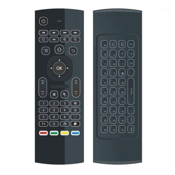 

mx3 backlit air mouse smart remote control 2.4g rf wireless keyboard for tv box android x96 mini km9 a95x h96 max1