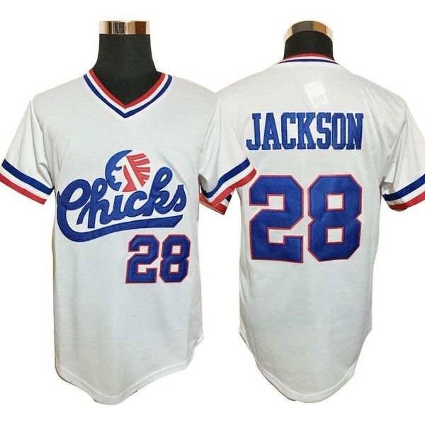 

movie chicks jersey bo jackson #28 white baseball jerseys all stitched embroidery jerseys custom any name and number, Black
