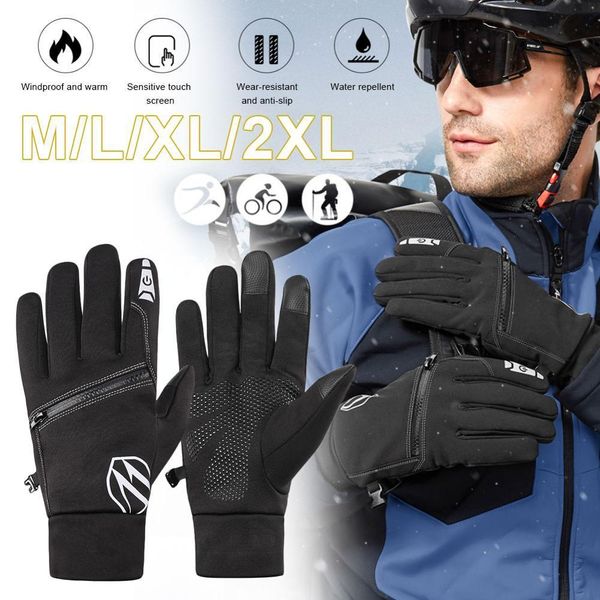 

теплые зимние велоспорт сенсорный экран full finger перчатки водонепроницаемый открытый велосипед катание на лыжах мотоцикл езда, Blue;gray