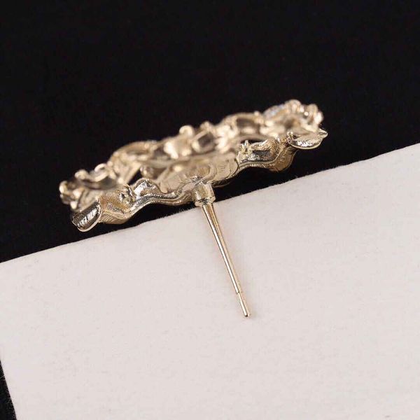

charm stud earring with diamond in 18k gold plated for women wedding jewelry gift have box stamp ps7265, Golden
