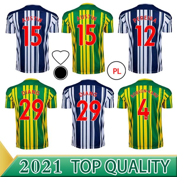 

2020 2021 new west soccer jerseys livermore diang brunt bromwich albion home away 3rd 20 21 men and kids shirt football kit, Black;yellow