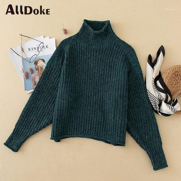 

alldoke gray casual turtleneck sweater women autumn knitted long sleeve pull femme vintage office ladies sweaters jumper1, White;black