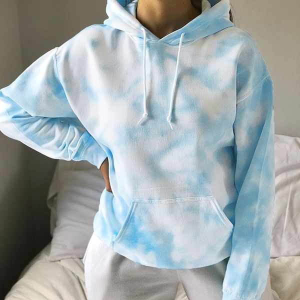 

осень 2020 иных нового износа сексуального tie dye женщин способа свободных длинные капюшоны женщины осень 2020 иных новой моды женской одеж, White