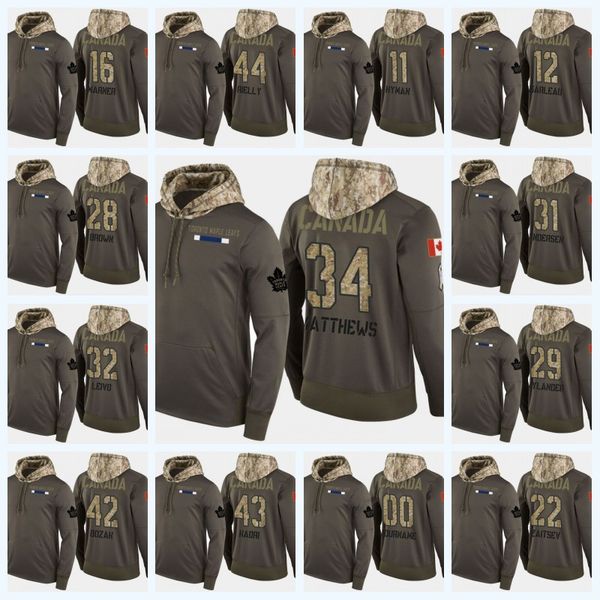 

16 mitch marner toronto maple leafs camo with national flag hoodie tavares matthews frederik andersen nazem kadri morgan rielly jersey, Black;red
