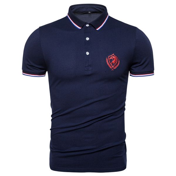 

2020 new summer cotton polo shirt men business social male polos short sleeve eagle embroidery sporting mens polo, White;black