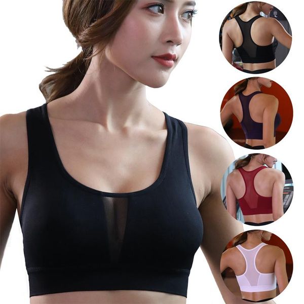 

mesh sports bra seamless bra shockproof sport padded running vest quick dry brassiere sport femme gym running bh, White;black