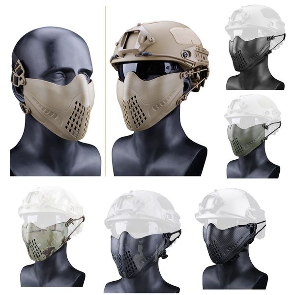 Airsoft Shooting Mask Face Protection Gear Tactical Fast Helmet Ala Clip Fuckle Fuckle Fuckle With Head Band No03-118