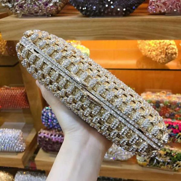 

women red/gold/silver evening crystal bag golden stones rhinestone clutch evening bag female party purse wedding clutch lady