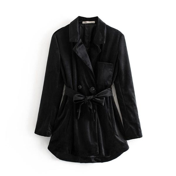 

feitong casual women blazers and jackets pure color lapel pocket belt women's blazer suit jacket coat blazer suit 8m2, White;black