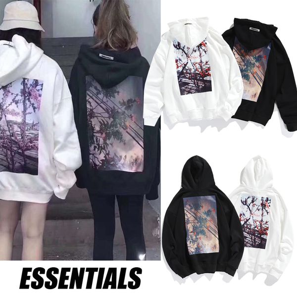 

20ss 2020 fear of god essentials fog pullover hoodies flower couple fashion black hooded sweatshirt women man designers clothes