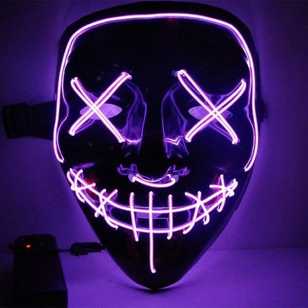 

slit el wire mouth skull ghost face light flash glowing led halloween cosplay mask party masquerade masks grimace horror 2 r0chk