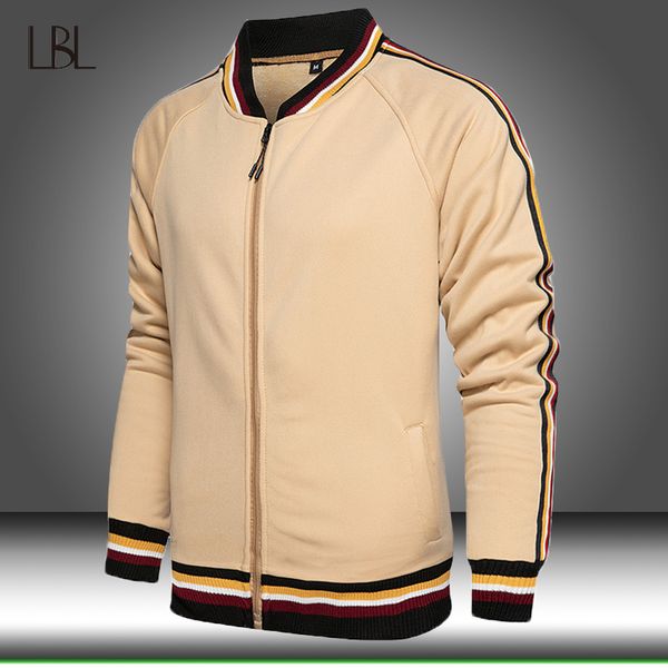 

military jackets men winter bomber jacket fleece coat mens pilot autumn fashion casual outwear male warm zipper striped coats, Black;brown