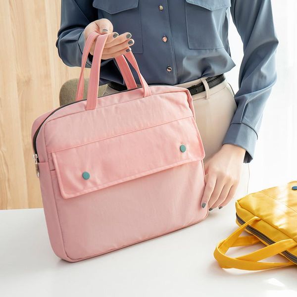 

a4 file handbag briefcase new women briefcase waterproof 14-inch lapbagmen and women business office portable document bags